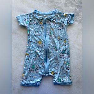 Little Sleepies Blue Elephant Snuggles Shorty Romper Size 6-12 Months